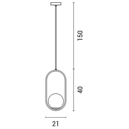 Luster na sajli 1xE27/15W/230V mesing