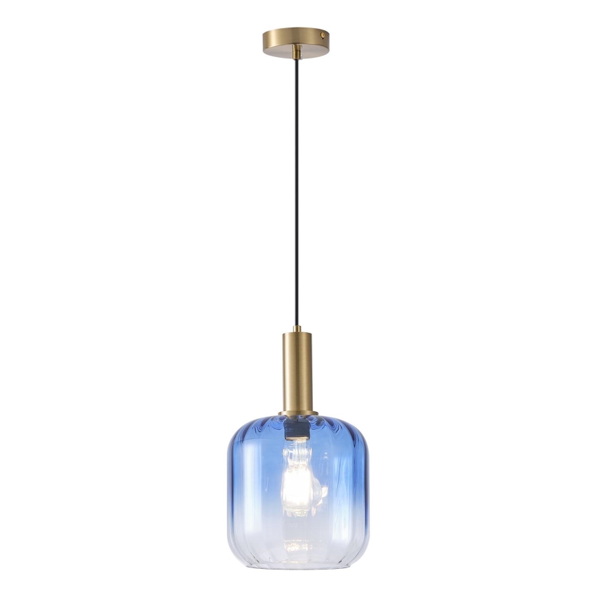 Luster na sajli 1xE27/15W/230V plava/dimno
