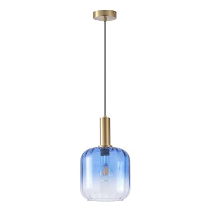 Luster na sajli 1xE27/15W/230V plava/dimno