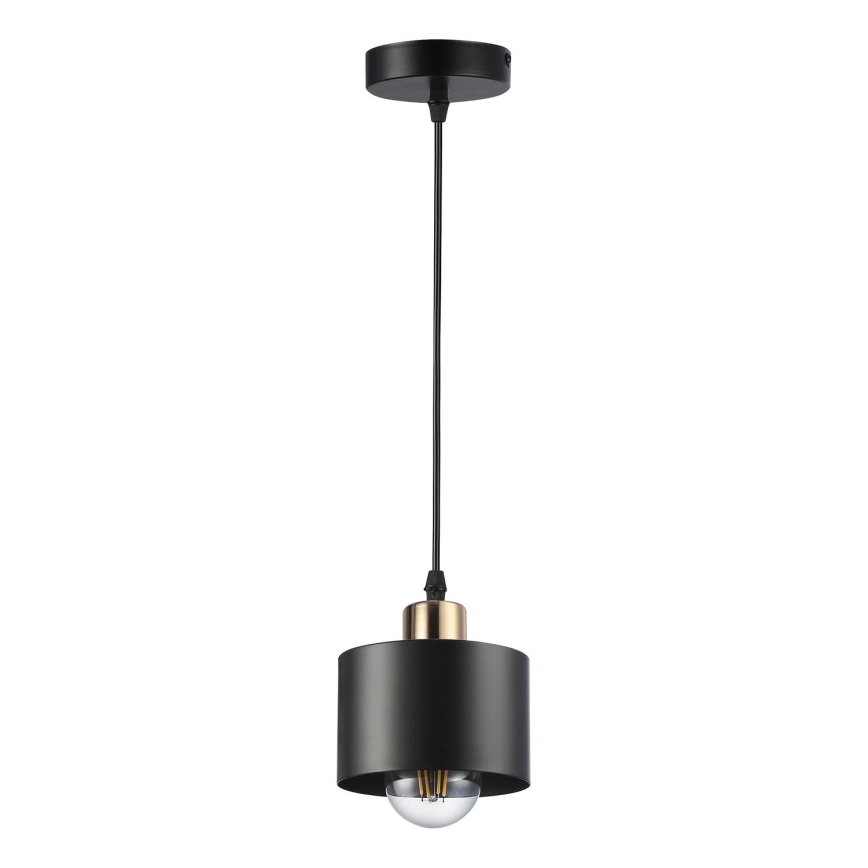 Luster na sajli 1xE27/35W/230V pr. 12 cm crno/zlatna