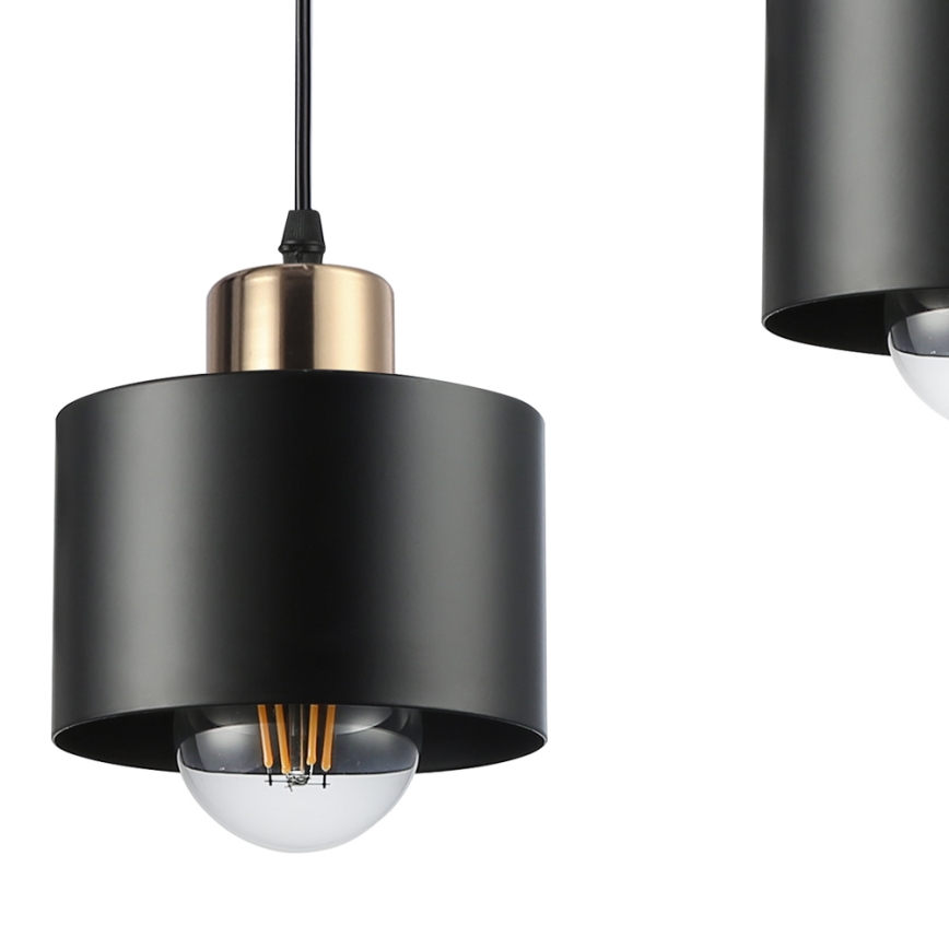 Luster na sajli 1xE27/35W/230V pr. 12 cm crno/zlatna