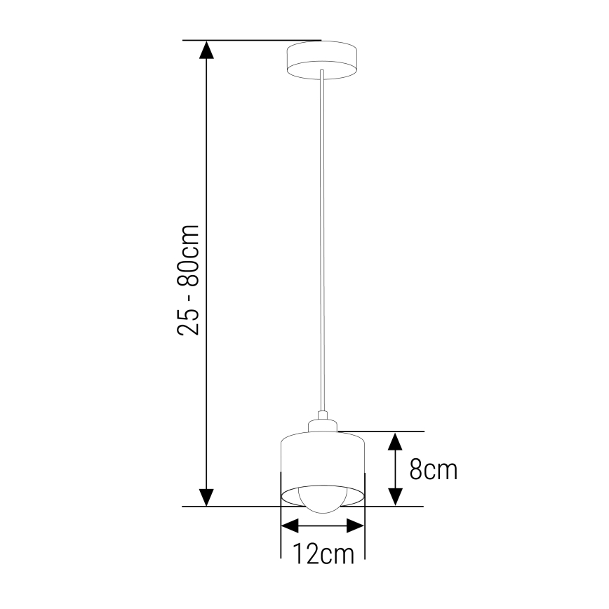Luster na sajli 1xE27/35W/230V pr. 12 cm crno/zlatna