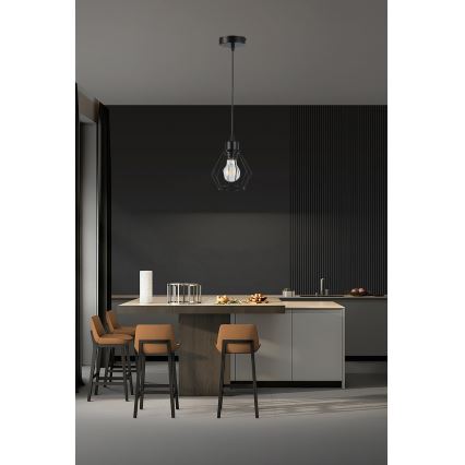 Luster na sajli 1xE27/35W/230V pr. 18 cm crno