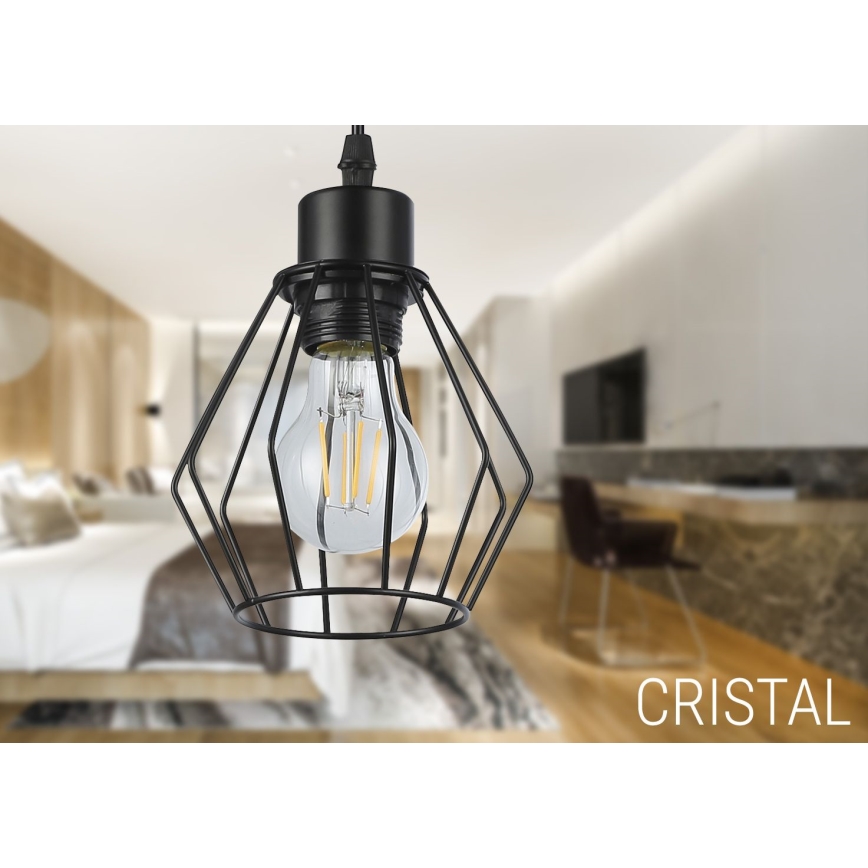 Luster na sajli 1xE27/35W/230V pr. 18 cm crno