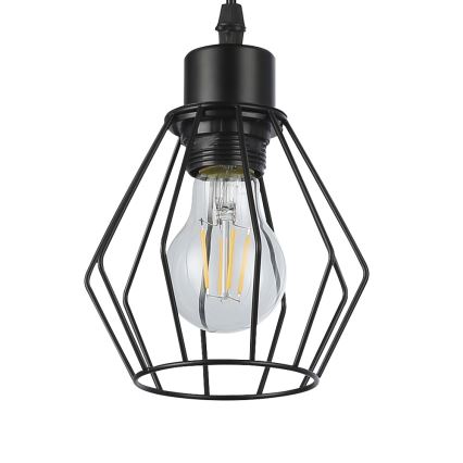 Luster na sajli 1xE27/35W/230V pr. 18 cm crno