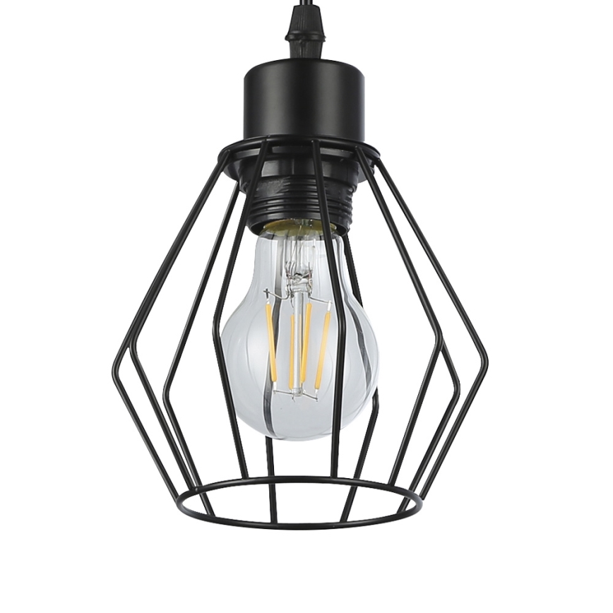 Luster na sajli 1xE27/35W/230V pr. 18 cm crno