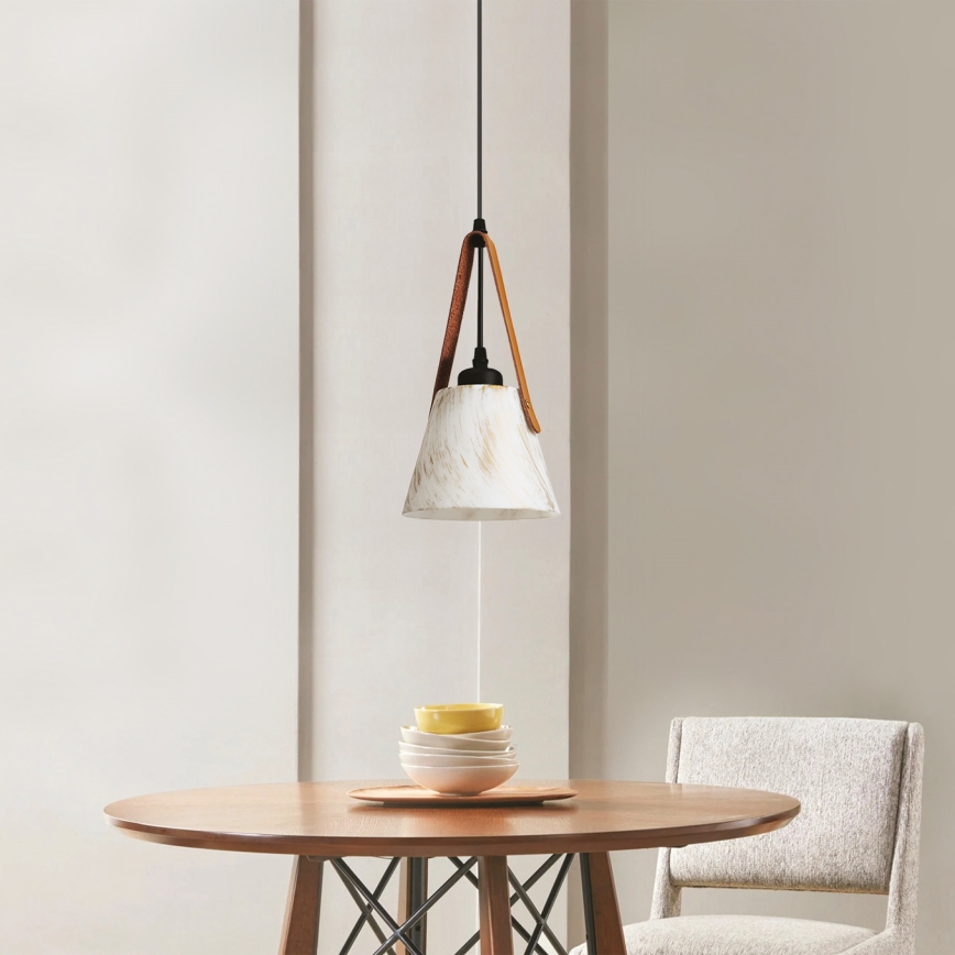 Luster na sajli 1xE27/40W/230V bela