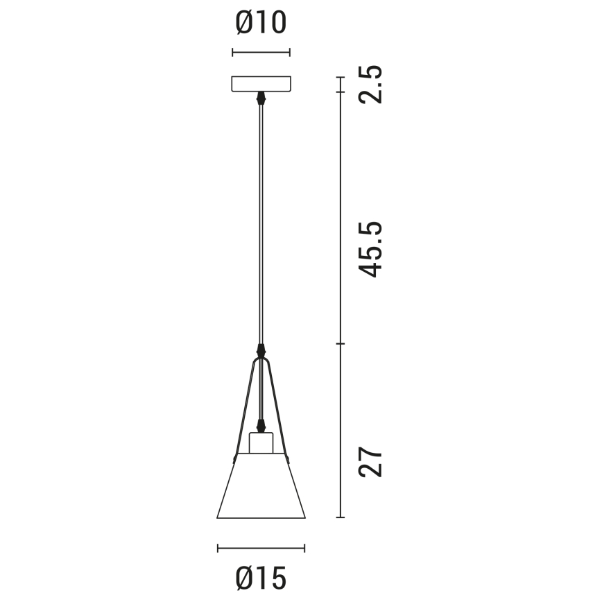 Luster na sajli 1xE27/40W/230V bela