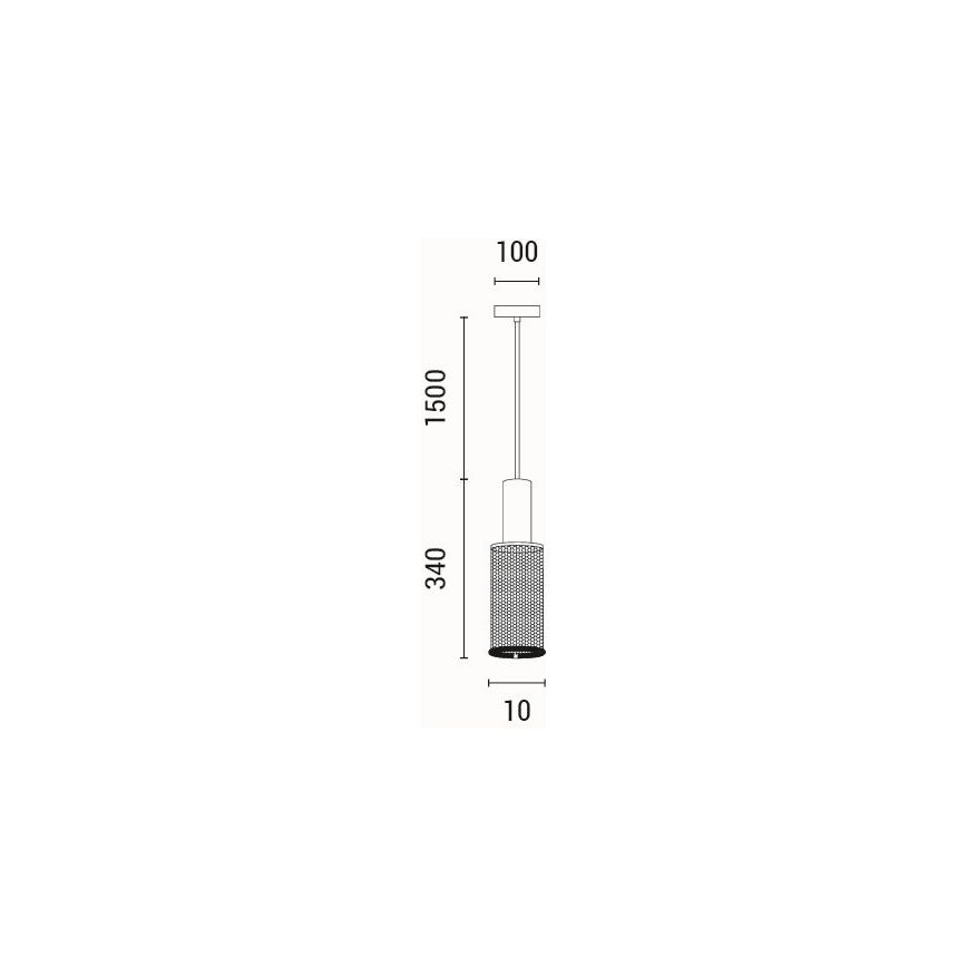 Luster na sajli 1xE27/40W/230V crno