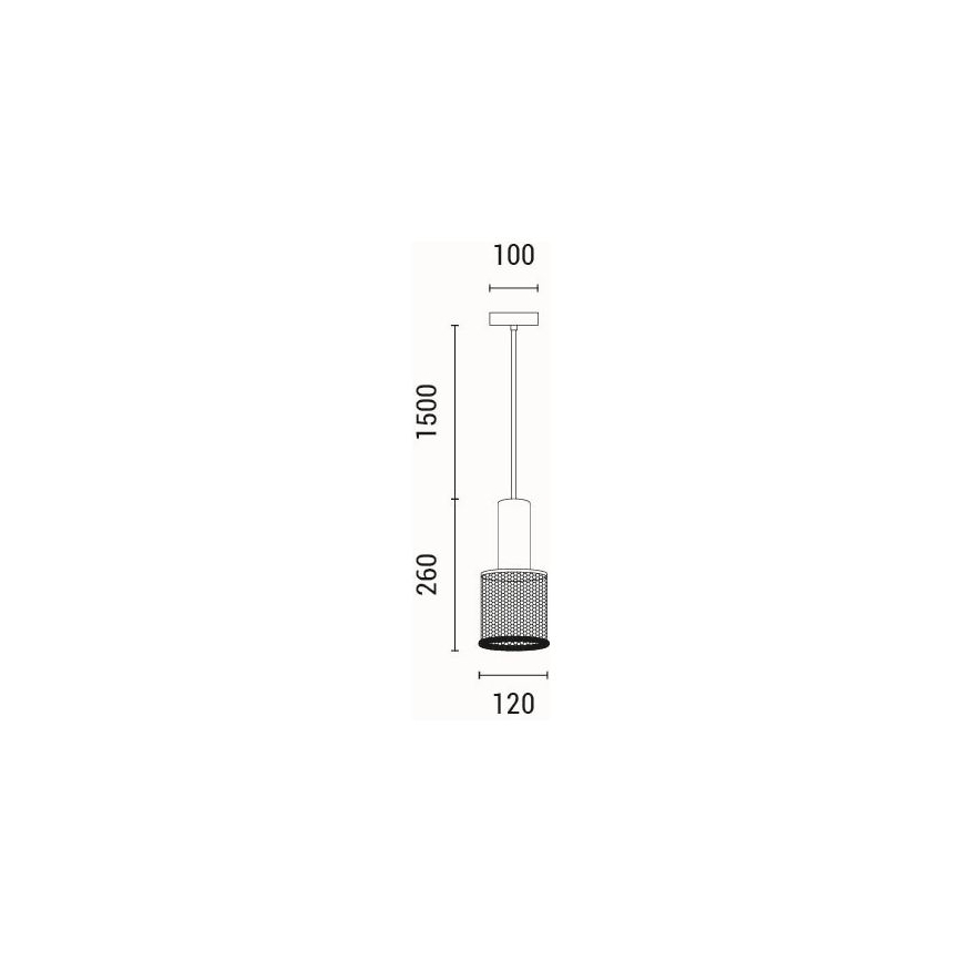 Luster na sajli 1xE27/40W/230V crno
