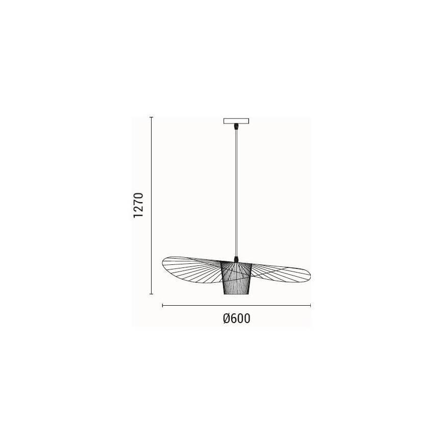 Luster na sajli 1xE27/40W/230V crno