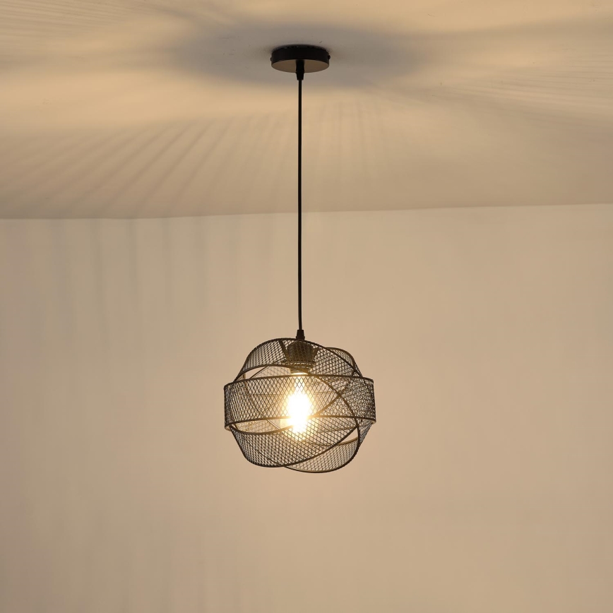 Luster na sajli 1xE27/40W/230V crno