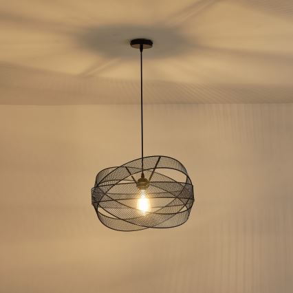 Luster na sajli 1xE27/40W/230V crno