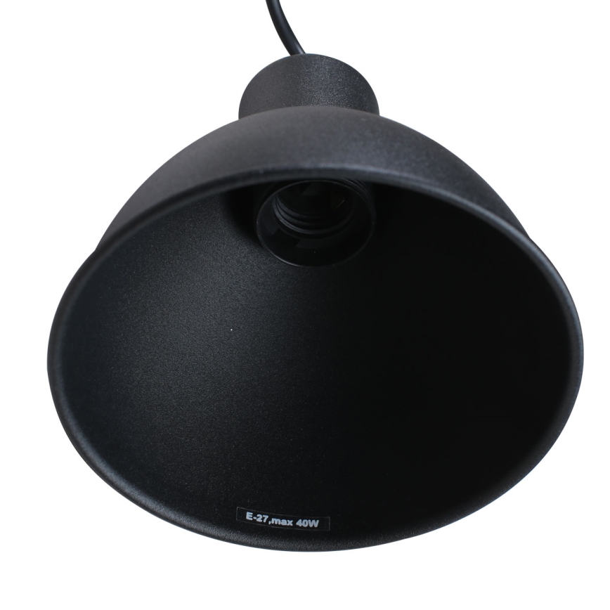 Luster na sajli 1xE27/40W/230V bukva/crno