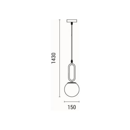 Luster na sajli 1xE27/40W/230V mesing