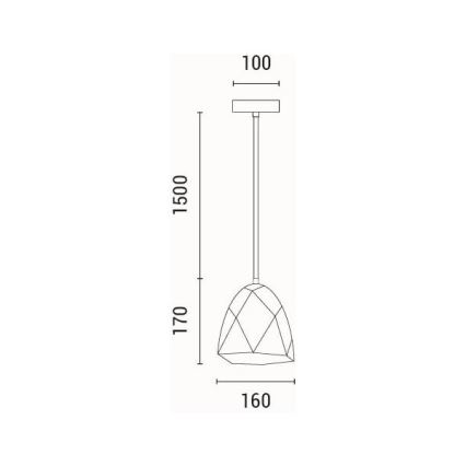 Luster na sajli 1xE27/40W/230V sivo