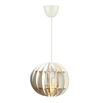 Luster na sajli 1xE27/60W/230V bela pr. 20 cm