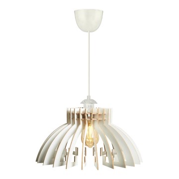 Luster na sajli 1xE27/60W/230V bela pr. 39 cm