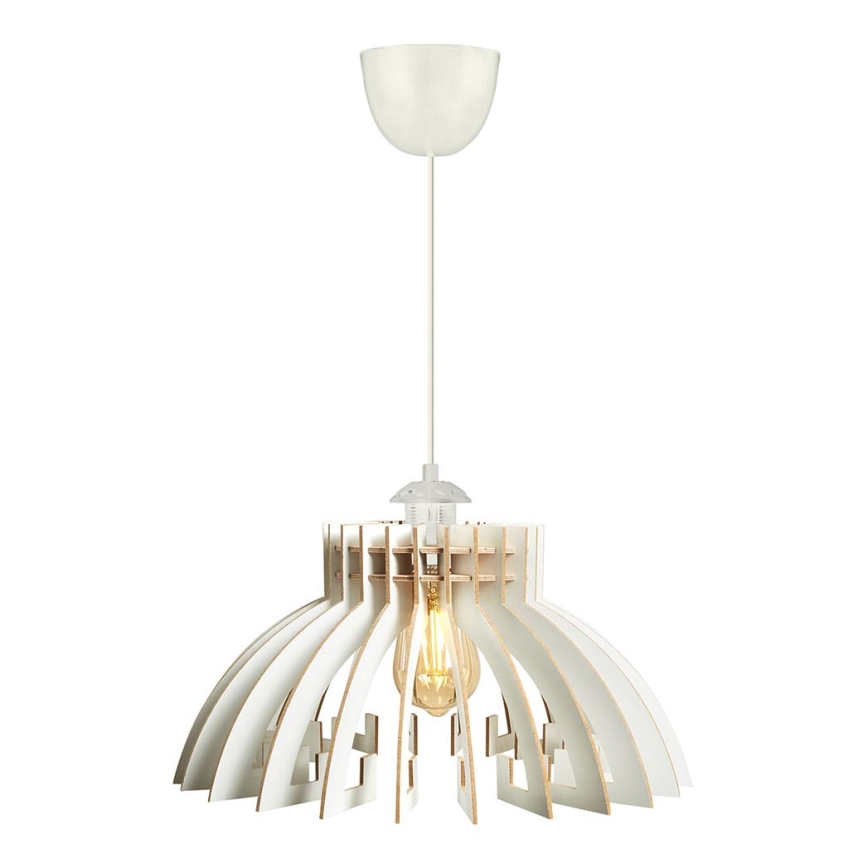 Luster na sajli 1xE27/60W/230V bela pr. 39 cm