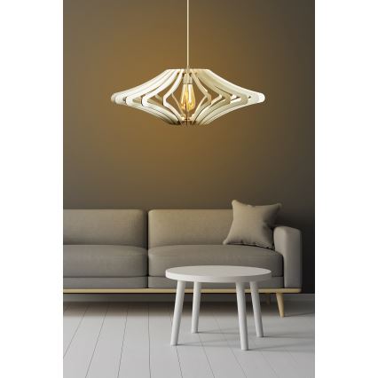 Luster na sajli 1xE27/60W/230V, beli, prečnik 59 cm