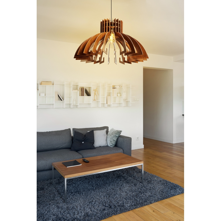 Luster na sajli 1xE27/60W/230V braon prečnik 39 cm