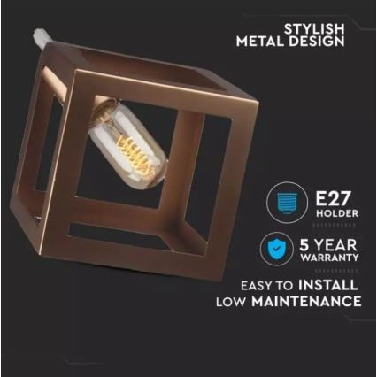 Luster na sajli 1xE27/60W/230V bronza