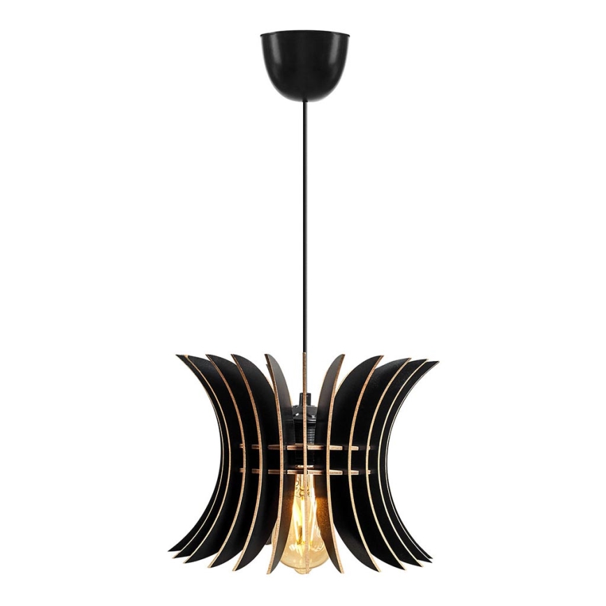 Luster na sajli 1xE27/60W/230V, crna, prečnik 20 cm