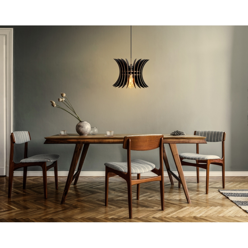 Luster na sajli 1xE27/60W/230V, crna, prečnik 20 cm