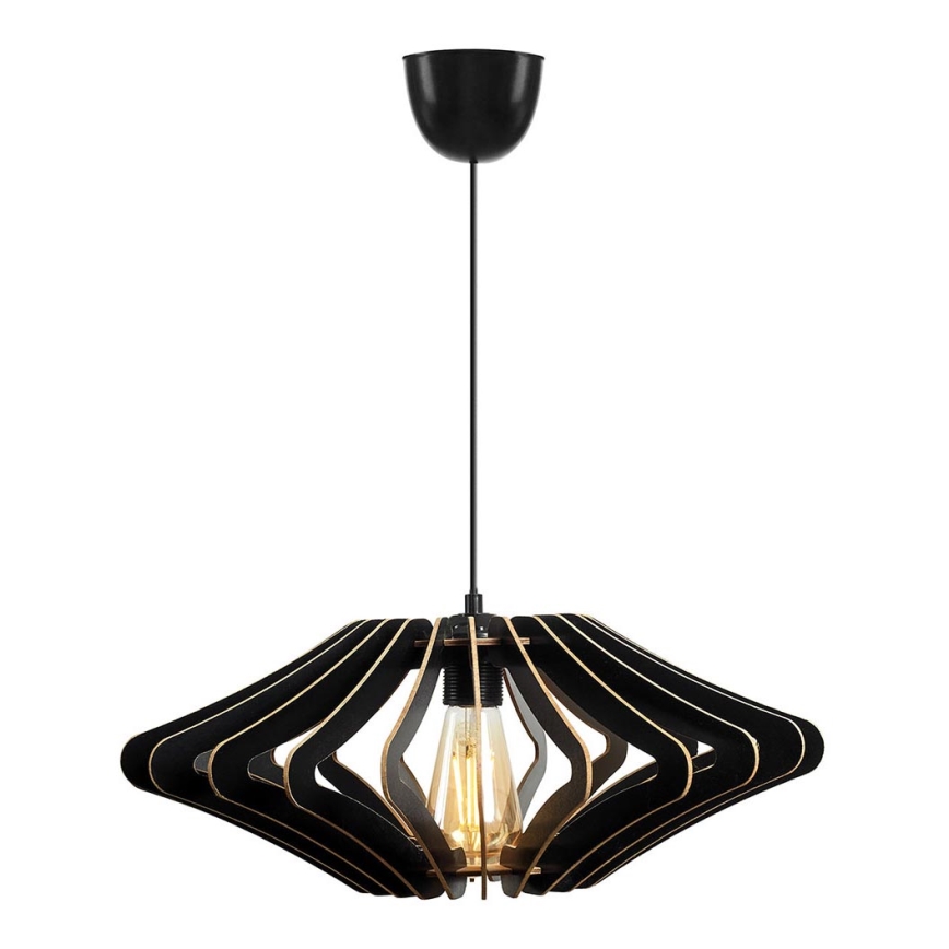 Luster na sajli 1xE27/60W/230V, crni, prečnik 47 cm