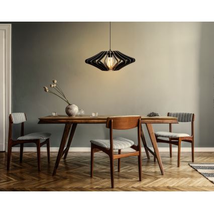 Luster na sajli 1xE27/60W/230V, crni, prečnik 47 cm