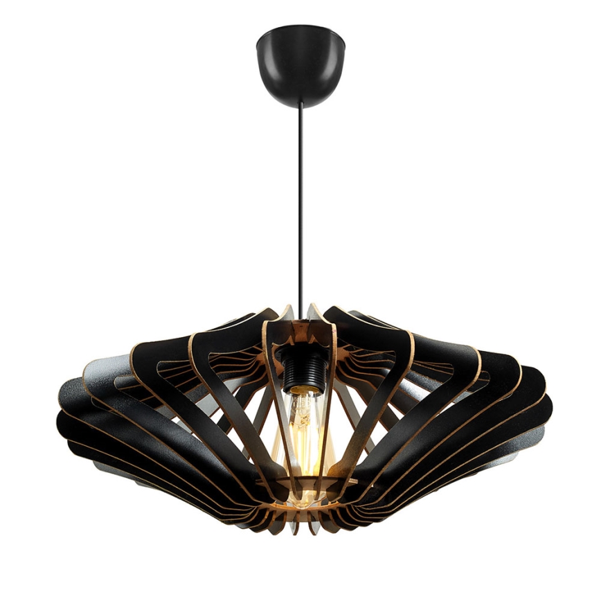 Luster na sajli 1xE27/60W/230V, crni, prečnik 47 cm