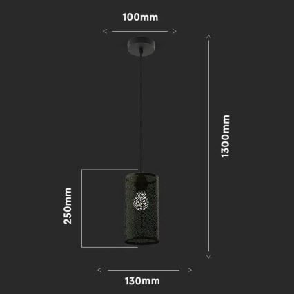 Luster na sajli 1xE27/60W/230V crno
