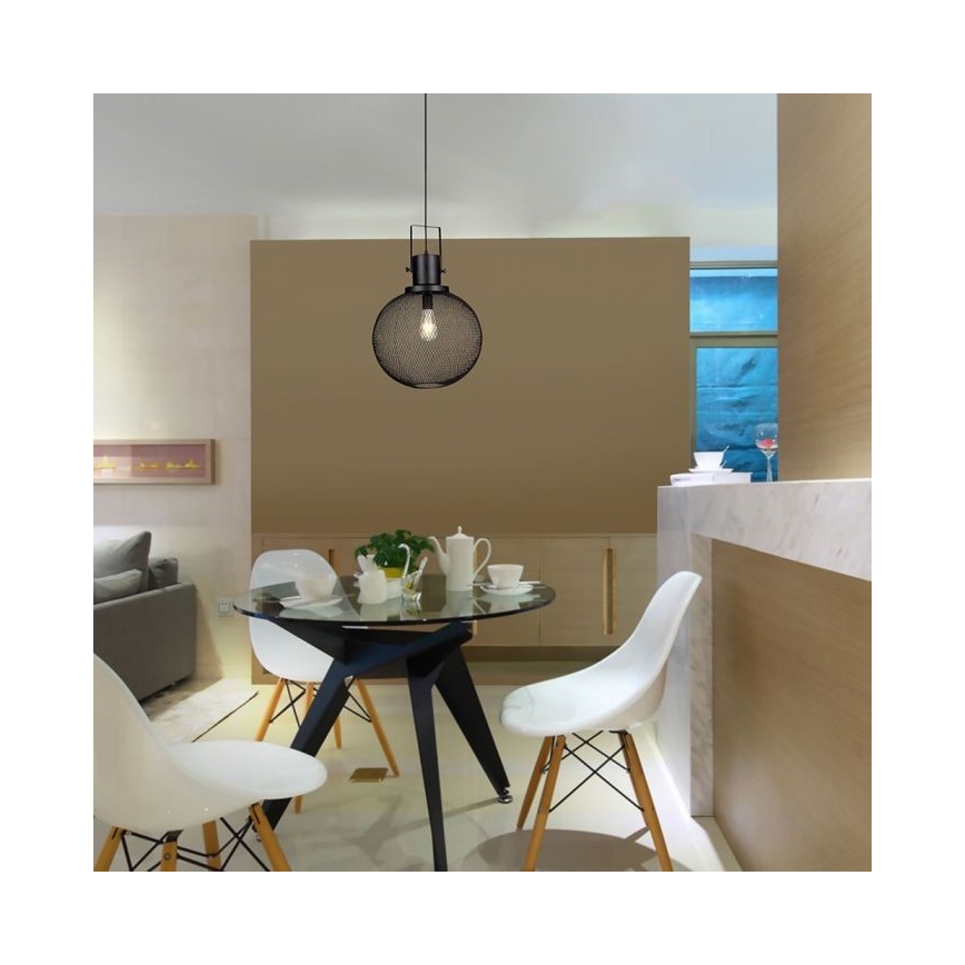 Luster na sajli 1xE27/60W/230V crno