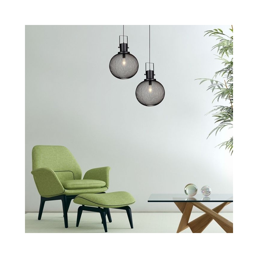 Luster na sajli 1xE27/60W/230V crno