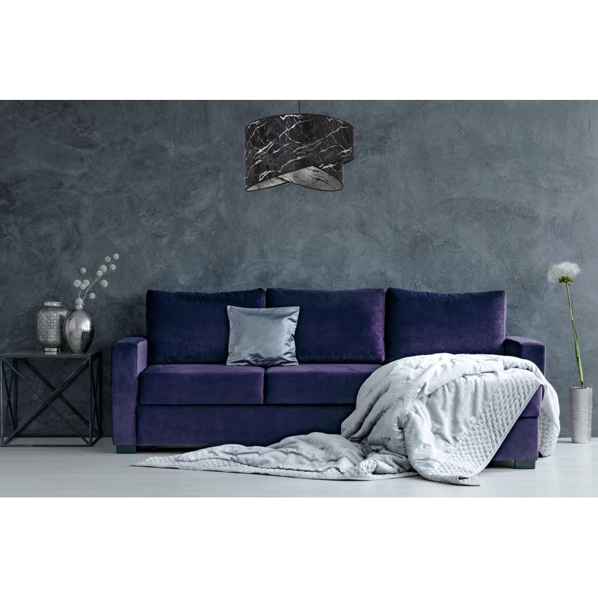 Luster na sajli 1xE27/60W/230V crno/srebrno