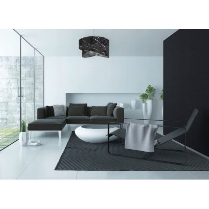 Luster na sajli 1xE27/60W/230V crno/srebrno