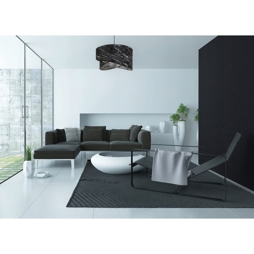 Luster na sajli 1xE27/60W/230V crno/srebrno