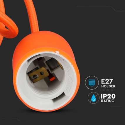 Luster na sajli 1xE27/60W/230V narandžasta