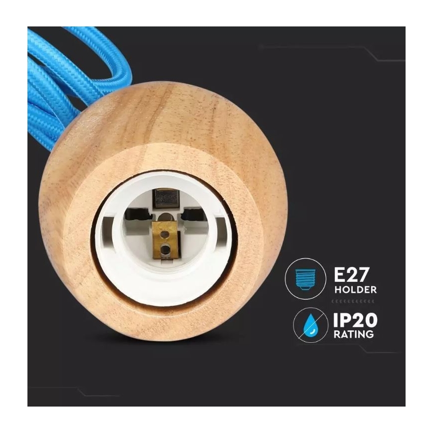 Luster na sajli 1xE27/60W/230V plava