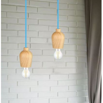 Luster na sajli 1xE27/60W/230V plava