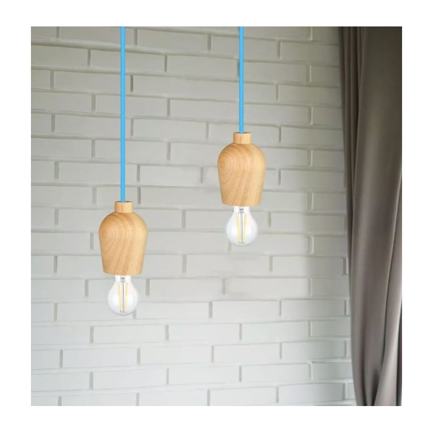 Luster na sajli 1xE27/60W/230V plava