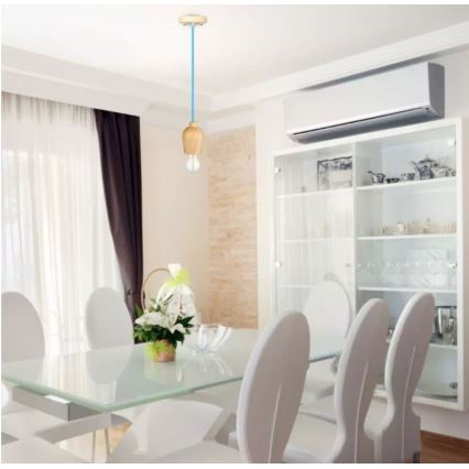 Luster na sajli 1xE27/60W/230V plava