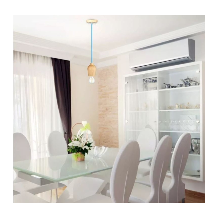 Luster na sajli 1xE27/60W/230V plava