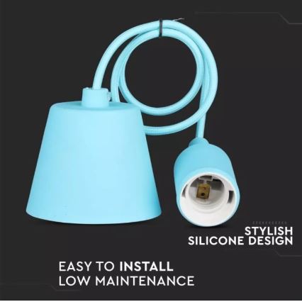 Luster na sajli 1xE27/60W/230V plava