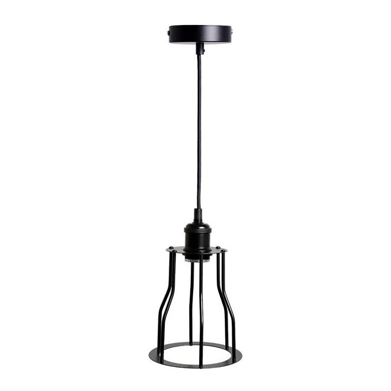 Luster na sajli 1xE27/60W/230V pr. 15 cm crno