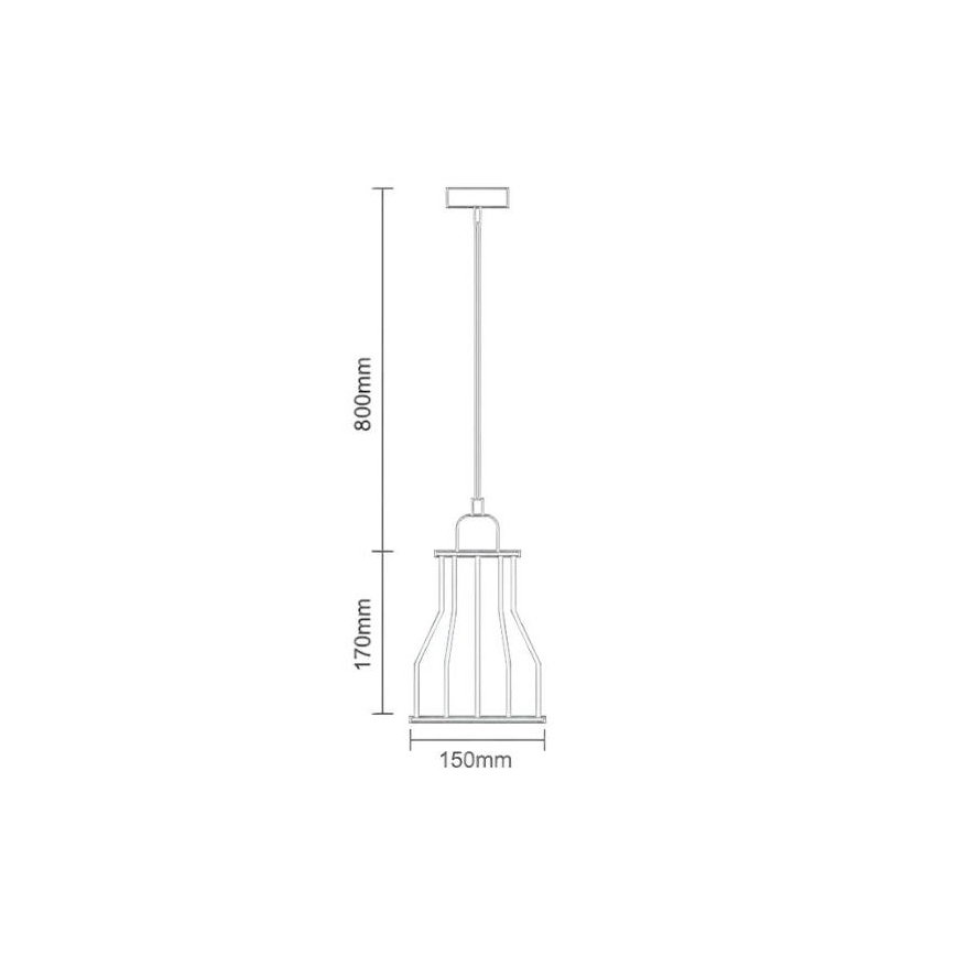 Luster na sajli 1xE27/60W/230V pr. 15 cm crno