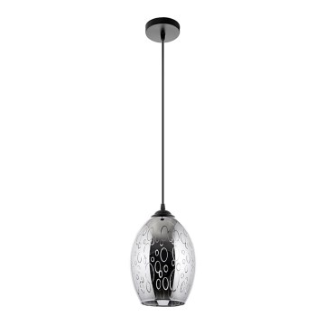 Luster na sajli 1xE27/60W/230V pr. 16 cm crno