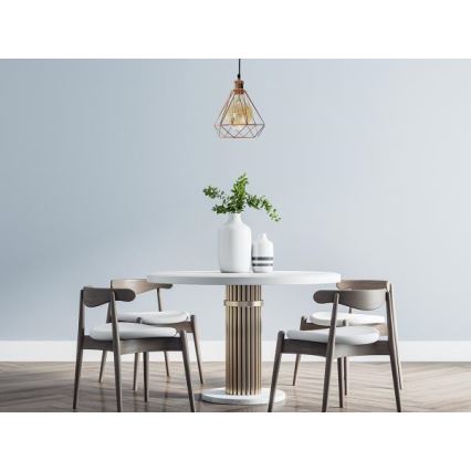 Luster na sajli 1xE27/60W/230V pr. 22 cm bakreno