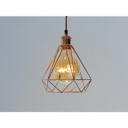 Luster na sajli 1xE27/60W/230V pr. 22 cm bakreno