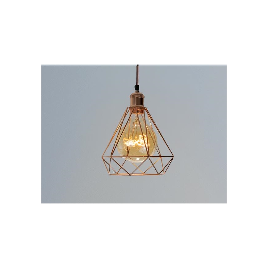 Luster na sajli 1xE27/60W/230V pr. 22 cm bakreno